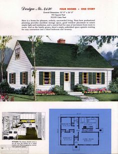 an old house with two rooms and one story is featured in the sears home catalog