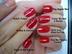 red opi compare | 2 coats, without topcoat | Irina | Flickr Opi Red Nail Polish, Opi Nail Polish Colors, Opi Red, Opi Gel Nails, Red Gel Nails, Opi Nail Colors, Red Nail Polish, Gel Nail Colors