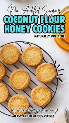 Try these naturally sweetened Coconut Flour Honey Cookies with no added sugar! Made with coconut flour and honey, these cookies are a delicious treat. Discover how to create this easy and wholesome dessert. Coconut Flour Edible Cookie Dough, Sesame Flour Recipes, Healthy Honey Cookies, Easy Coconut Biscuit Recipe, Cassava Flour Oatmeal Cookies, Coconut Flour Baking Recipes, Healthy Coconut Flour Recipes, Almond And Coconut Flour Recipes, Coconut Flour Cookies Recipes