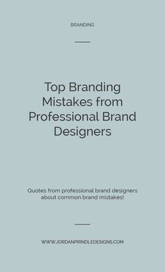 the front cover of top branding mistakes from professional brand designers, including an image of a man