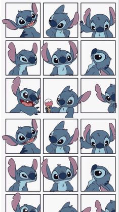 an animation strip showing how to draw lil from the disney movie, stitch and stitch