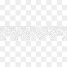 a white lace border with flowers on the edge, transparent background png and psd