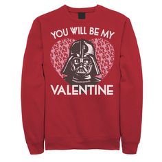 Dallas Stars He'll love the look of this Men's Star Wars You Will Be My Valentine Darth Vader Graphic Fleece Pullover. Crewneck Long sleevesFABRIC & CARE Cotton, polyester Machine wash Imported Size: 3XL. Color: Red. Gender: male. Age Group: adult. Star Wars Valentine, Stop Looking For Love, Star Wars Valentines, Star Wars Quotes, Star Wars Men, Dallas Stars, Star Wars Memes, The Dark Side, My Valentine