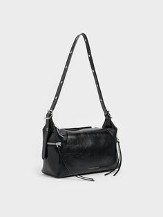 Noir Xylia Shoulder Bag - CHARLES & KEITH US Charles And Keith Bags, Charles And Keith, Cool Girl Outfits, Minimalist Silhouette, Charles Keith, Kids Gifts, Trending Shoes, Cool Girl, Girl Outfits