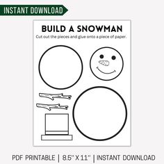 printable snowman cut out and glue onto a piece of paper with the instructions