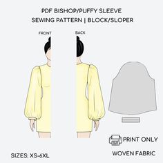 the sewing pattern shows how to sew an oversize blouse