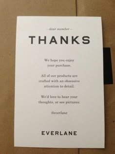 there is a thank card with the words thanks to everyone who have given it away