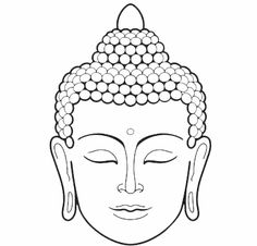 the buddha head is shown in black and white, with circles on it's forehead