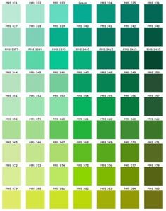 the color chart for different shades of green