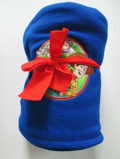 a blue hat with a red bow on it