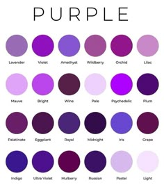 purple color chart with different shades