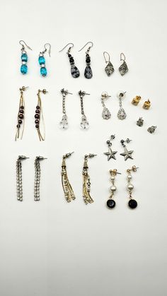 "This is a beautiful lot of vintage costume jewelry earrings. 1980's-90's. Mostly dangle post earrings, a couple studs and a couple french hook. Included rhinestone, gemstone, glass and plastic bead, and faux pearl. Some are possibly Avon. These came from a lot of jewelry that contained mostly vintage Avon jewelry. All the post earrings have backs but some may not be original and a couple may not match.  Most of these earrings are in excellent condition and all are wearable. Some have light wear Cheap Vintage Clip-on Earrings, Costume Jewelry Clip-on Earrings For Vintage Events, Vintage Cabochon Clip-on Earrings As Gift, 90s Earrings, Anniversary Vintage Clip-on Earrings With Polished Finish, Avon Vintage, Vintage Clip-on Costume Jewelry Earrings, Avon Jewelry, Costume Jewelry Earrings