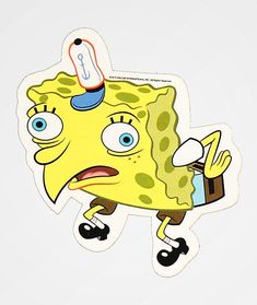 an image of a spongebob sticker on a white background