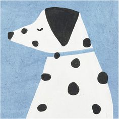 a drawing of a dalmatian dog with black spots