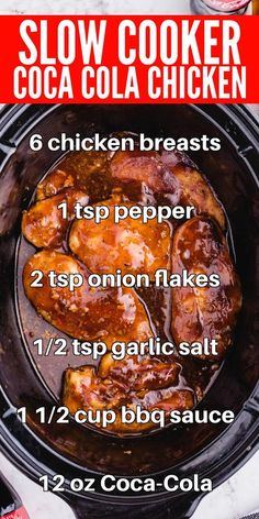 the instructions for slow cooker coca cola chicken