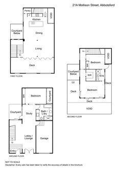 the floor plan for an apartment with two bedroom and one bathroom, which is attached to a