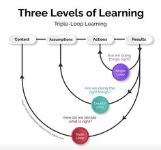 the three levels of learning are shown with arrows pointing to different areas in each area