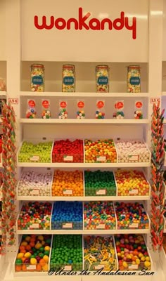 a store display filled with lots of candy