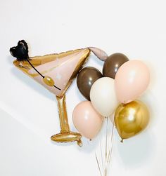 Perfect lil Balloon for turning a Tini Bit Older :)  24 Inches when inflated.  Comes with Straw for Air Fill Can float with Helium if taken in for high grade  Option to add set of Latex 2 Cameo Blush Pink 2 Cream 2 Cocoa  2 Gold Chrome Click for Matching Garland https://www.etsy.com/listing/1799227565/a-tini-bit-older-party-martini-glass?click_key=3bca6b224c6afd4450d22009a46fa2bc9970f15c%3A1799227565&click_sum=6c7c398f&ref=shop_home_active_1&sts=1 Please note: Balloons are individually packaged Monochromatic Bachelorette Party, Tini Bit Older Dinner Party, Dirty Martini 30 Birthday, Tini Bit Older Espresso, Espresso Tini Bit Older Party, Martini Bday Party, Espresso Martini Party Decor, Expresso Martini Party, A Toni Bit Older Party