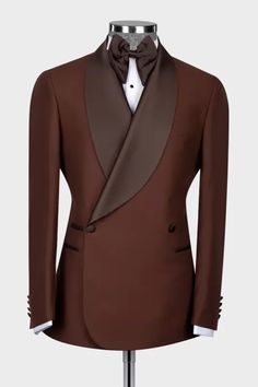 Shop for Larry Glamorous Brown Shawl Lapel Double Breasted Wedding Suits in Allaboutsuit at best prices.Find the best Brown Shawl Lapel slim fit suits with affordable price. Brown Tailored Wedding Blazer, Semi-formal Brown Tuxedo In Suiting Fabric, Tailored Brown Blazer For Wedding, Brown Semi-formal Tuxedo In Suiting Fabric, Semi-formal Brown Tuxedo, Elegant Fitted Brown Three-piece Suit, Fitted Brown Tuxedo Blazer, Elegant Brown Tuxedo With Suit Collar, Elegant Brown Tuxedo