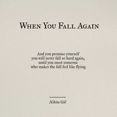 an image of a book cover with the words when you fall again