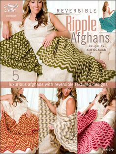 an advertisement for the reversible ripple afghans