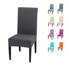 a set of six chairs with different colors