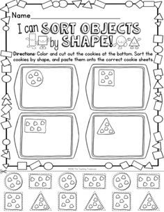 a worksheet for the sort of objects that can be used to help students learn shapes