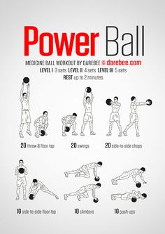 the power ball workout poster shows how to do it