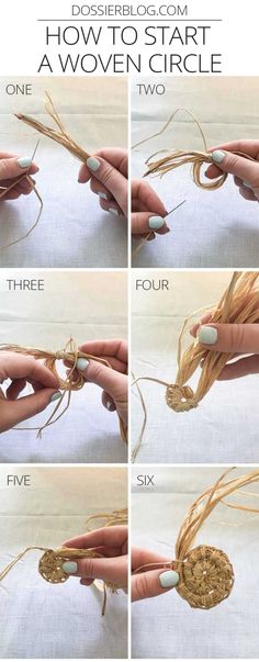 instructions for how to make a woven circle