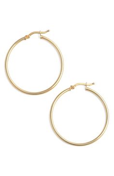 Product Image 0 Working In New York, Sleeveless Puffer, 14k Gold Hoop Earrings, Big Hoop Earrings, Gold And Silver Jewelry, Bronze Jewelry, Earrings Hoops, Large Hoop Earrings, Earring Crafts