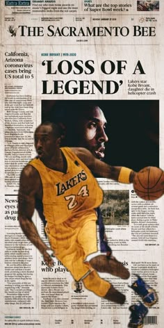 an image of a basketball player on the front page of a newspaper