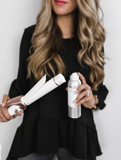 Best Curling Iron For Waves Long Hair, How To Make Big Curls For Medium Hair, Long Hair Curling Iron, Curling Iron Waves Long Hair, Curling Iron Hairstyles Long Hair, T3 Curling Iron Tutorials, Big Curls With Curling Iron, Long Hair Blowout Hairstyles Loose Waves, Curling Thick Hair With Curling Iron