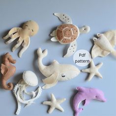 the sea animals are made out of felt