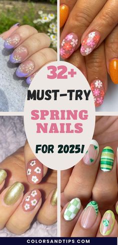 Beautify your nails with these pretty spring nail designs! Explore the best cute, trendy, & simple ideas for 2025. Perfect for gel & acrylic nails in bold, pastel, & soft shades, & in square, almond, coffin, or round shapes. Check out these nail inspo pics. Spring nails, Easter nails, Pastel nails, Simple spring nails, Spring designs, Fun spring nails, Trendy spring nails, Summer 2025 inspo, Spring nail trends, Pretty spring nails, green spring nails, almond spring nails, short spring nails Nail Design Glitter, Simple Spring Nails, April Nails, Easter Nail Art, Spring Acrylic Nails, Nail Color Trends, Different Nail Designs