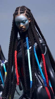 Afrofuturism Fashion, Futuristic Hairstyles, Afro Hair Art, Afro Style, Afro Punk, Sport Style, Hair Reference, Artistic Hair, Outfits Winter