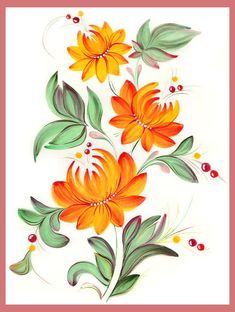 Easy Flower Drawings, Deco Paint, Folklore Art, Saree Painting, Botanical Flower Art, Art Painting Tools, Folk Painting, Folk Art Flowers