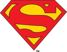 the superman symbol is shown in red and yellow