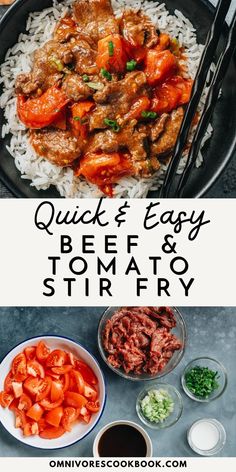 quick and easy beef and tomato stir fry is the perfect meal to make for dinner