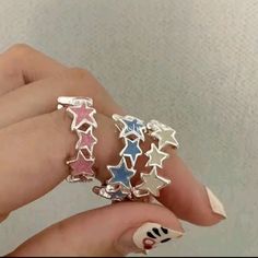 Fun Rings, Couple Wedding Rings, Rhinestone Ring, Rings For Girls, Pink Stars, Star Ring, Cute Rings, Canada Post, Clothes Ideas