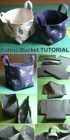 Fabric Bucket TUTORIAL and PATTERN Woppet Bucket Tutorial, Fabric Basket Sewing Pattern, Bucket Sewing Pattern, Diy Fabric Bucket, How To Sew Fabric Baskets, Fabric Bucket Tutorial, Sewing Pattern Basket, Fabric Bucket Pattern, Quilted Bucket Bags