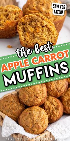 the best apple carrot muffins on a white plate