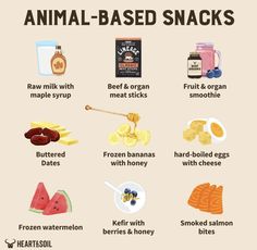 an animal - based snack is shown in this poster