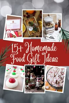 a collage of homemade food gift ideas