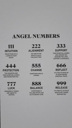 an angel numbers sign is posted on the wall