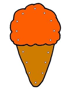 an orange ice cream cone with white dots