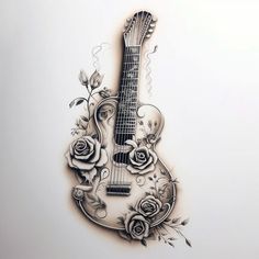 Rock and roll tattoo: Unleash your wild side Rose And Sunflower Tattoo, Rock And Roll Tattoo, Music Symbol Tattoo, Outlaw Tattoo, Wrist Bracelet Tattoo, Music Tattoo Sleeves, Cherub Tattoo, Guitar Tattoo, Rock And