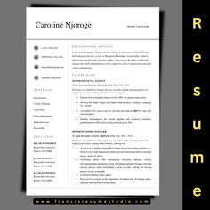 a professional resume template is shown with the title's name and description on it