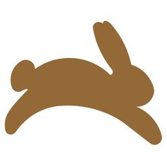 the silhouette of a brown bunny rabbit on a white background