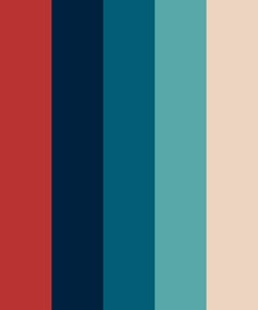 the color palette is red, blue, and green with an orange stripe on it